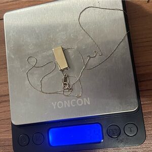 Gold bar 14k pendant necklace